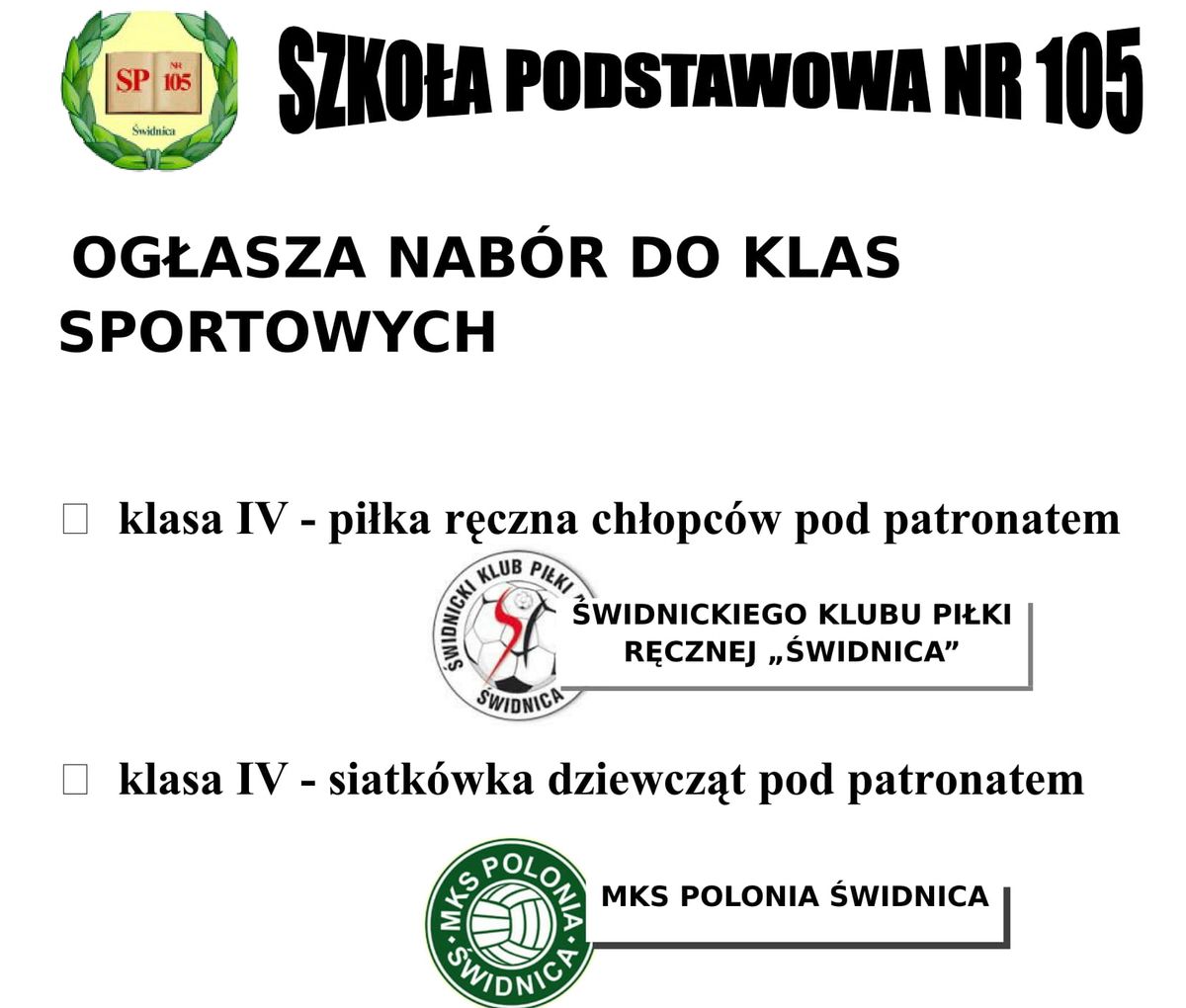 Zapraszamy do SP 105. Klasa pod naszym patronatem!
